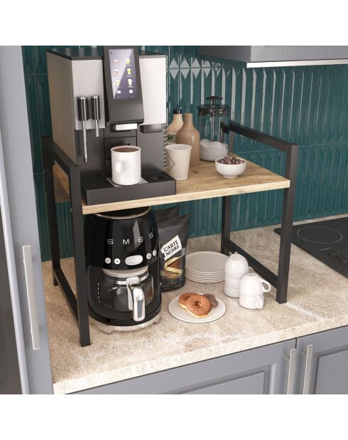 Etagère de cuisine Malta pin atlantique/noir - 53x41x35 cm