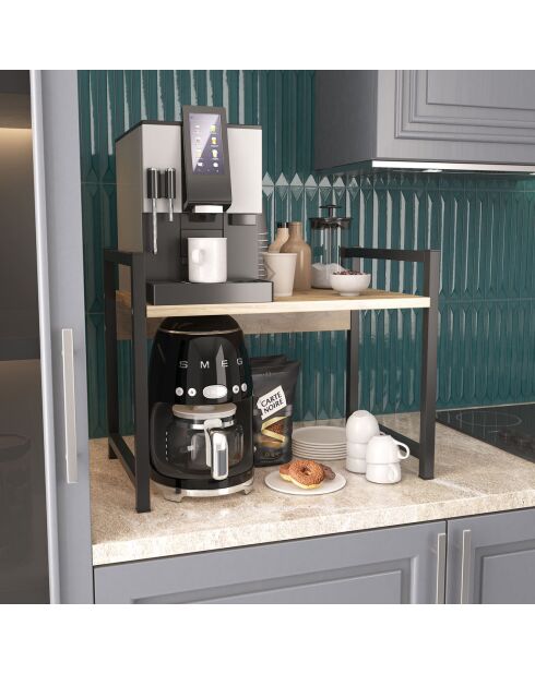 Etagère de cuisine Malta pin atlantique/noir - 53x41x35 cm