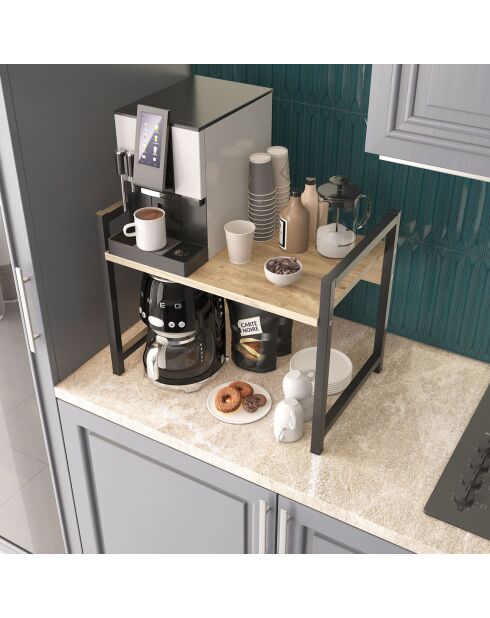 Etagère de cuisine Malta pin atlantique/noir - 53x41x35 cm