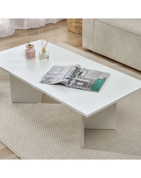 Table basse Sabin blanche - 119x40x60 cm