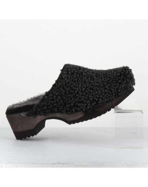 Sabots en Cuir 117-SB noires - Talon : 5cm