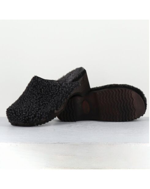 Sabots en Cuir 117-SB noires - Talon : 5cm