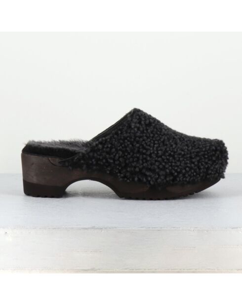 Sabots en Cuir 117-SB noires - Talon : 5cm
