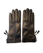 Gants en Cuir d'Agneau doublés Laine Trocadero noirs