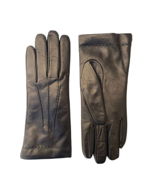 Gants en Cuir d'Agneau doublés Laine Valmy noirs