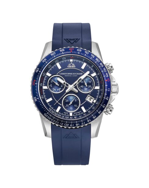 Montre Homme Quartz en Caoutchouc Velocite V2 bleue