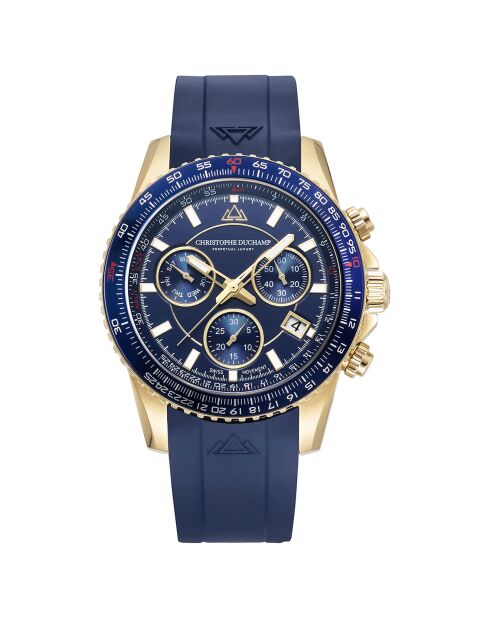 Montre Homme Quartz en Caoutchouc Velocite V2 bleue