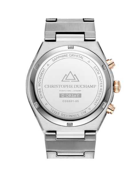 Montre Femme Quartz en Acier D'Orsay argenté/doré rose