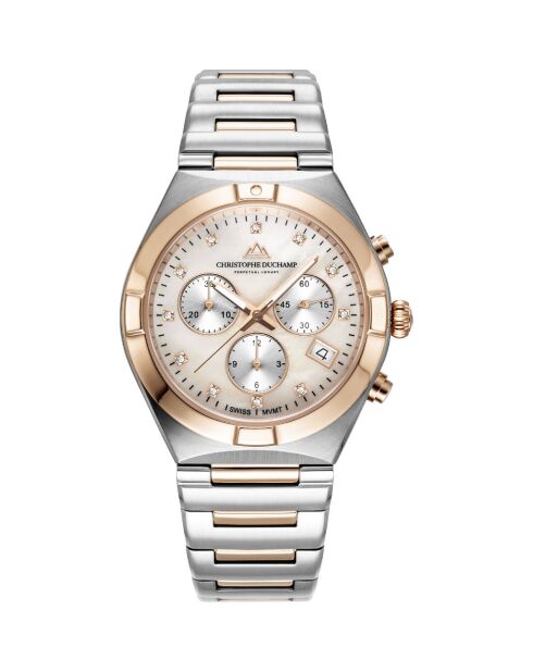 Montre Femme Quartz en Acier D'Orsay argenté/doré rose