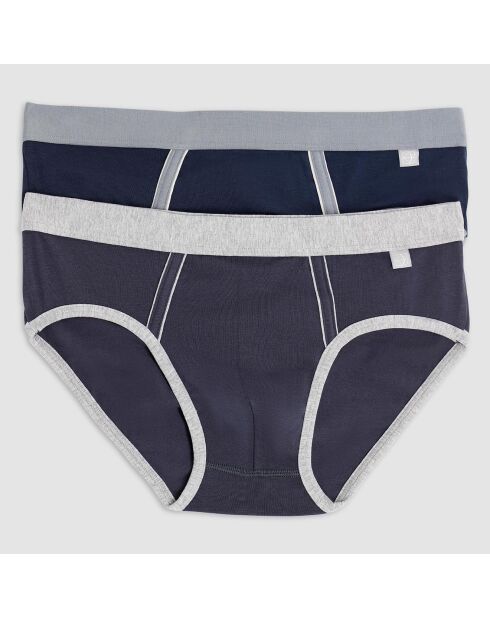 2 Slips gris/bleu