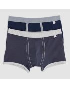 2 Boxers girs/bleu