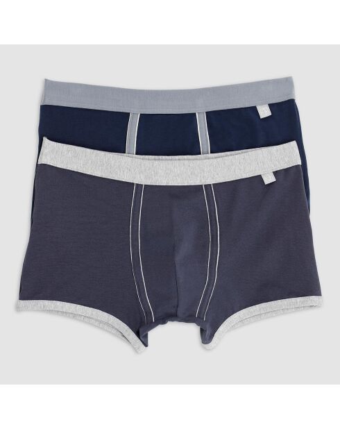 2 Boxers girs/bleu