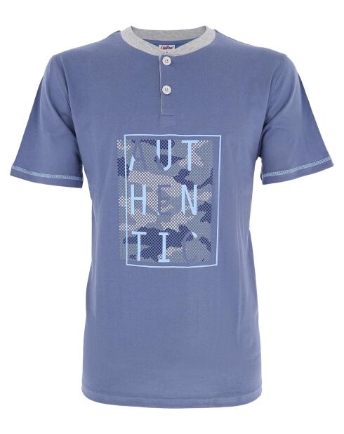 Pyjama à manches courtes & Short bleu/gris
