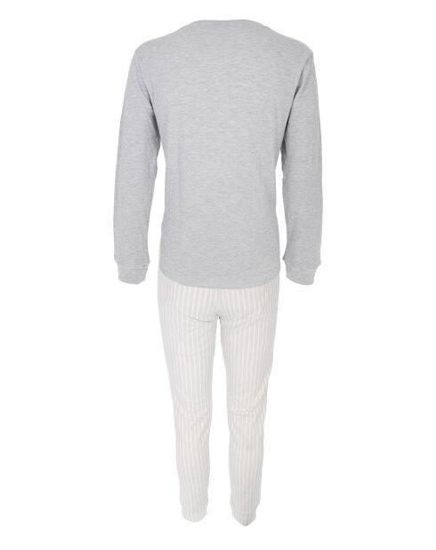 Pyjama à manches longues & pantalon long gris chiné