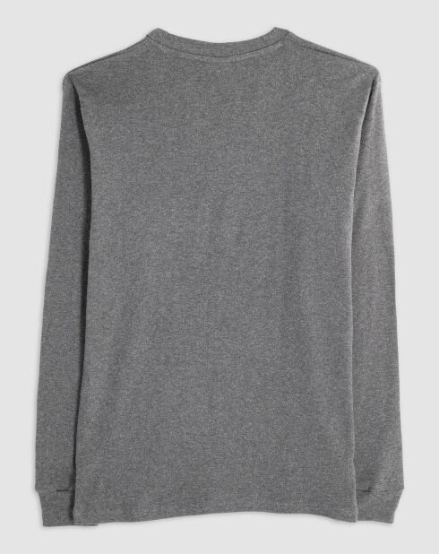 Pyjama col rond à manches longues & pantalon long gris foncé chiné