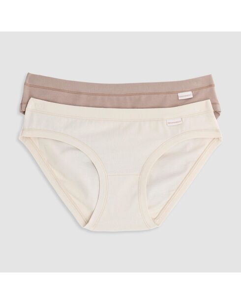 2 Culottes Mini blanc/marron
