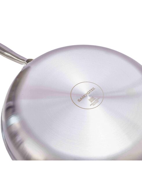 Poêle triplex induction argentée - D.20 cm