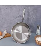 Poêle triplex induction argentée - D.28 cm