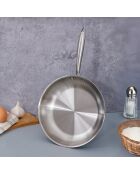 Poêle triplex induction argentée - D.24 cm