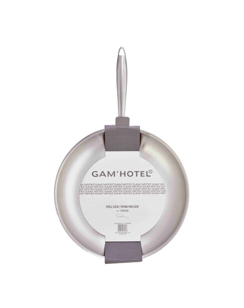 Poêle triplex induction argentée - D.24 cm