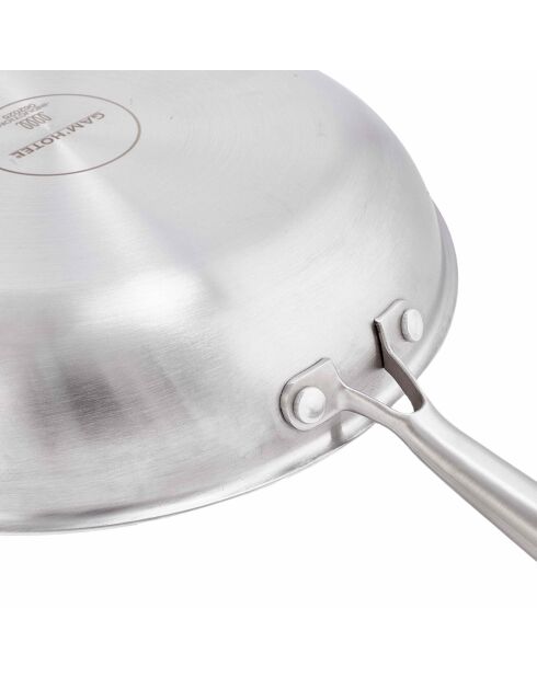 Poêle triplex induction argentée - D.24 cm