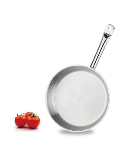 Poêle induction argentée - D.28 cm