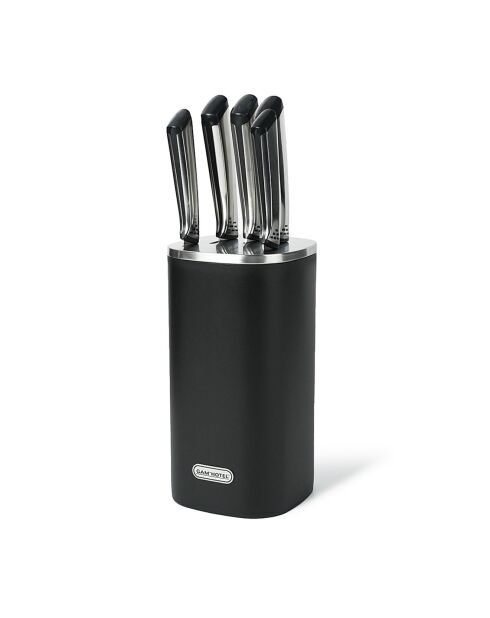 Bloc + 5 couteaux Cut noir