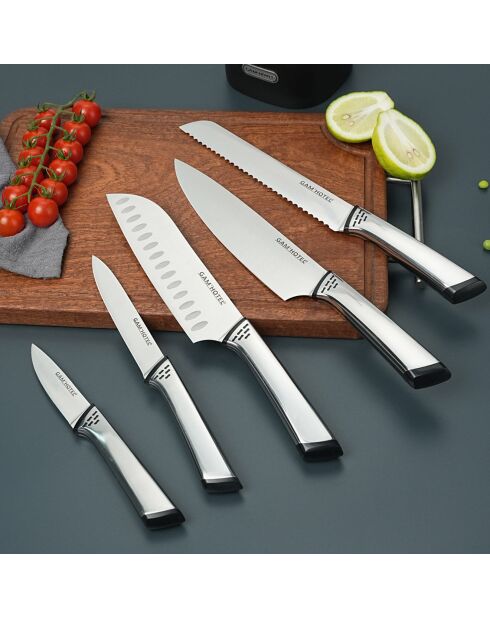 Bloc + 5 couteaux Cut noir