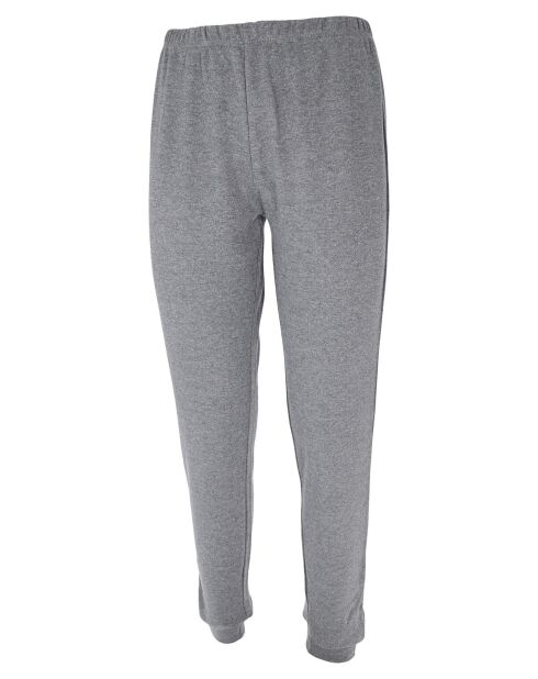 Pyjama col rond à manches longues & pantalon long anthracite