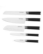 Blocco + 5 coltelli in acciaio nero
