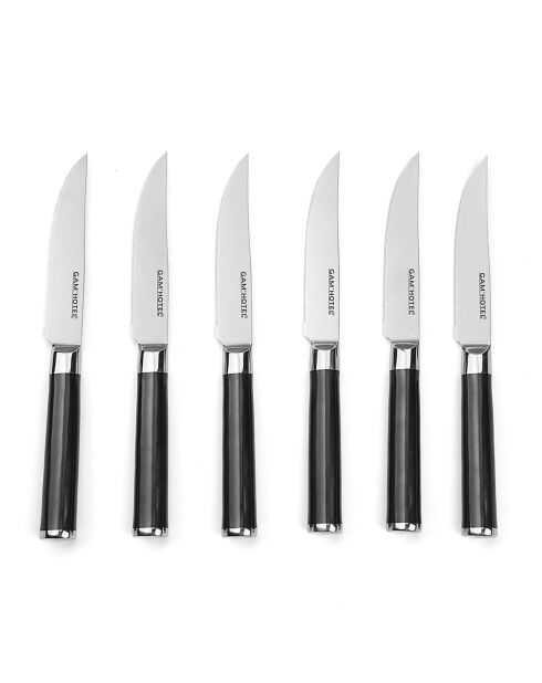 6 Couteaux Steel noirs