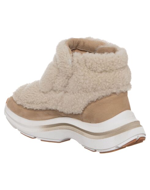 Sneakers en Cuir Fennek biscote