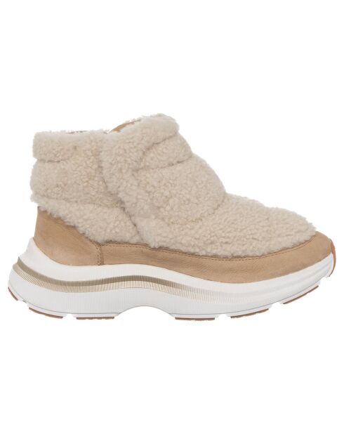 Sneakers en Cuir Fennek biscote