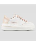 Sneakers Lancaster aus cremefarbenem Leder