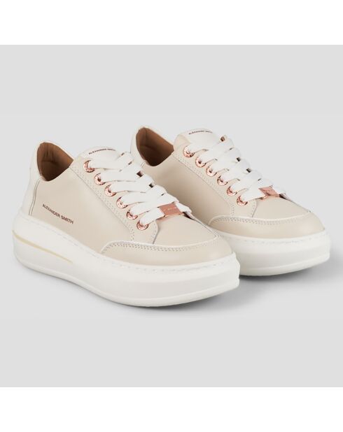 Sneakers en Cuir Lancaster crème