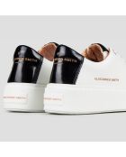 London wit/zwarte leren sneakers