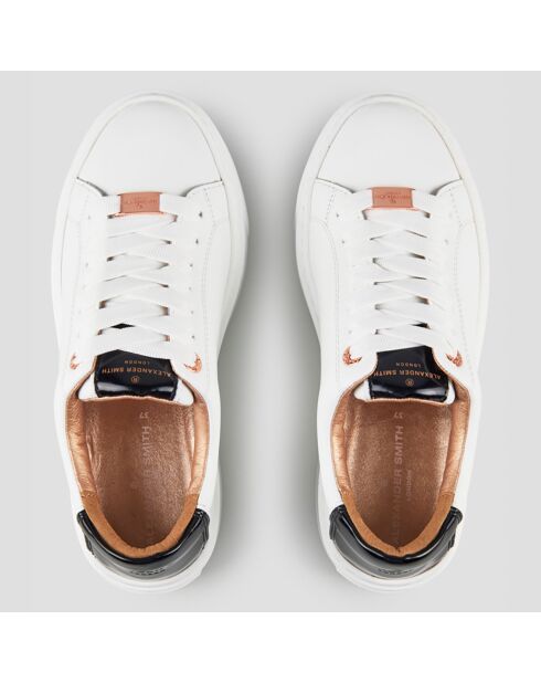 Sneakers en Cuir London blanc/noir
