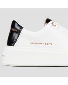 London wit/zwarte leren sneakers