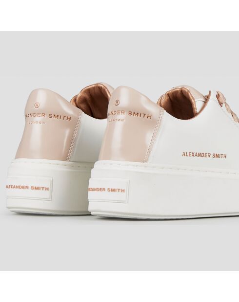 Sneakers en Cuir London blanc/beige