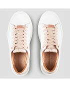 Sneakers en Cuir London blanc/beige