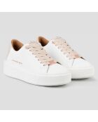 Sneakers en Cuir London blanc/beige