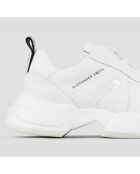 Witte marmeren leren sneakers