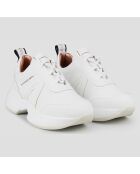 Witte marmeren leren sneakers