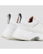 Witte marmeren leren sneakers