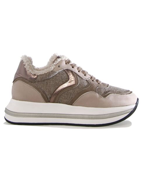 Sneakers en Cuir Melany noisette
