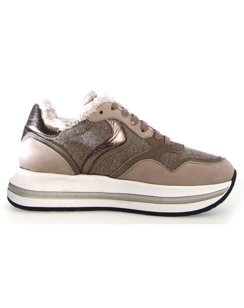 Sneakers en Cuir Melany noisette