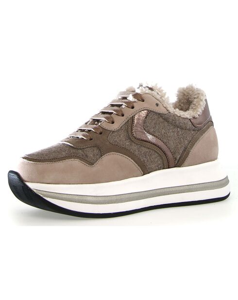 Sneakers en Cuir Melany noisette