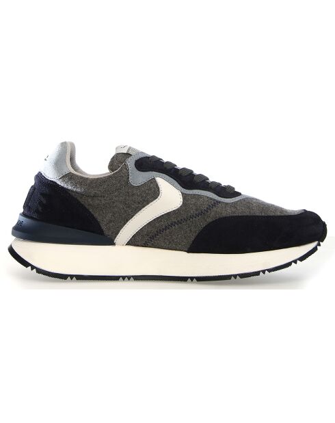 Sneakers en Cuir Qwark bleu gris