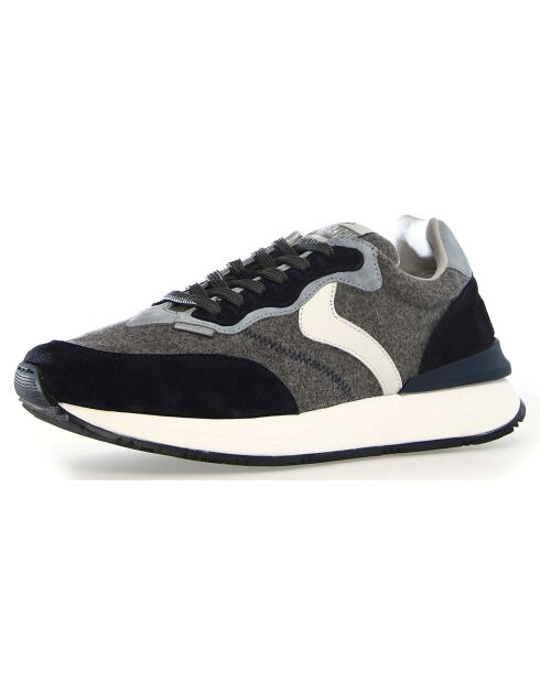 Sneakers en Cuir Qwark bleu gris