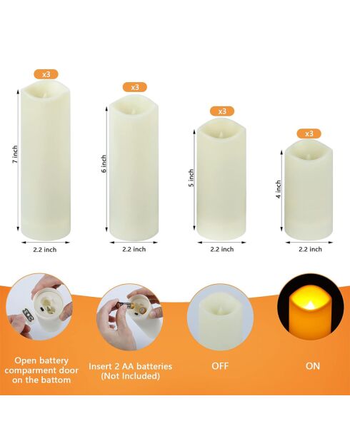 VELAS LED CON EFECTO LLAMA
